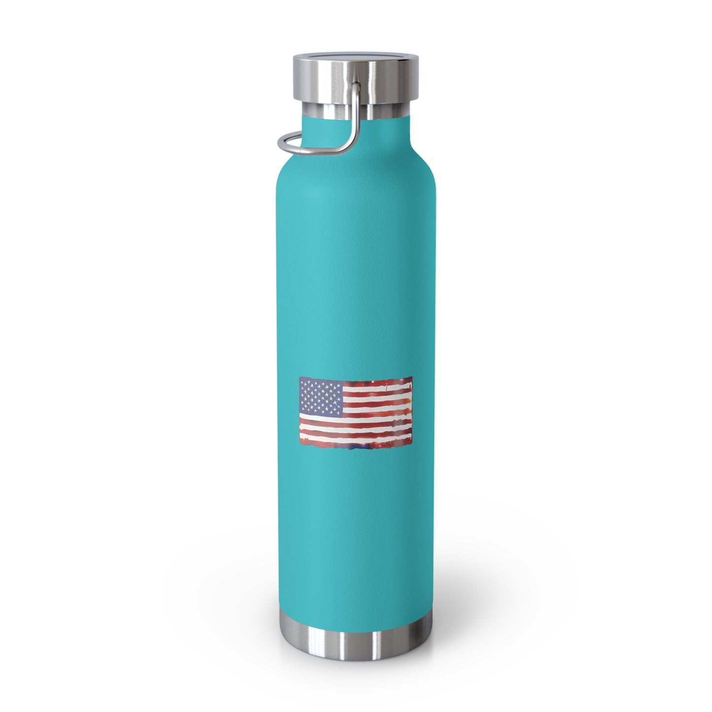 American Flag Watercolor, Copper Vacuum Insulated Bottle, 22oz