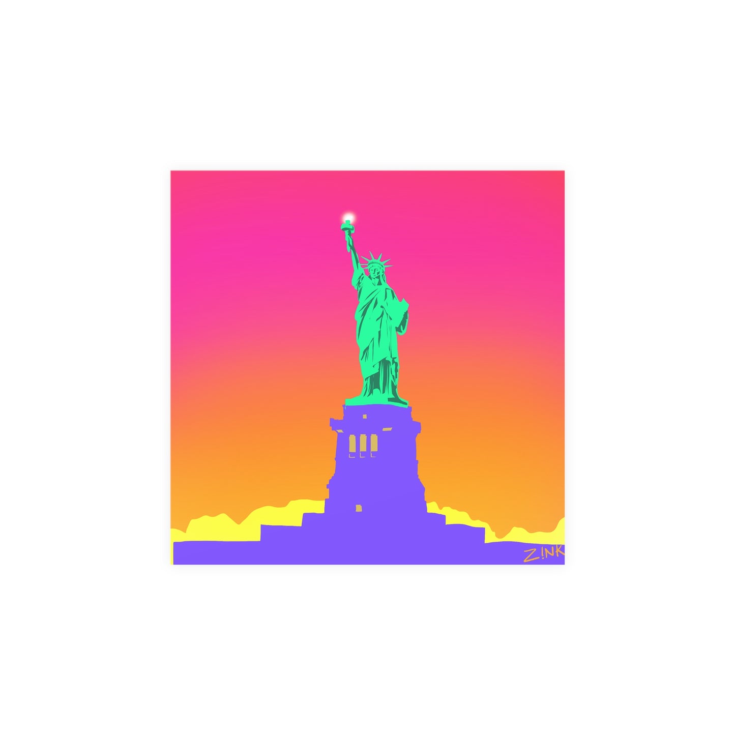 Statue of Liberty Pop Art, Matte Square Poster