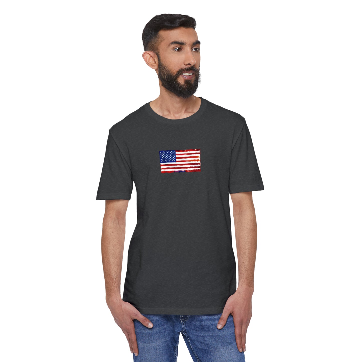 American Flag Watercolor, Unisex District® Re-Tee®