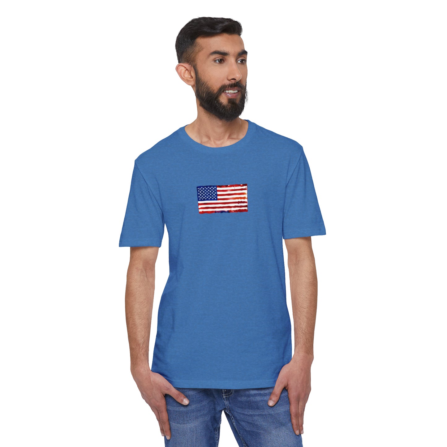 American Flag Watercolor, Unisex District® Re-Tee®