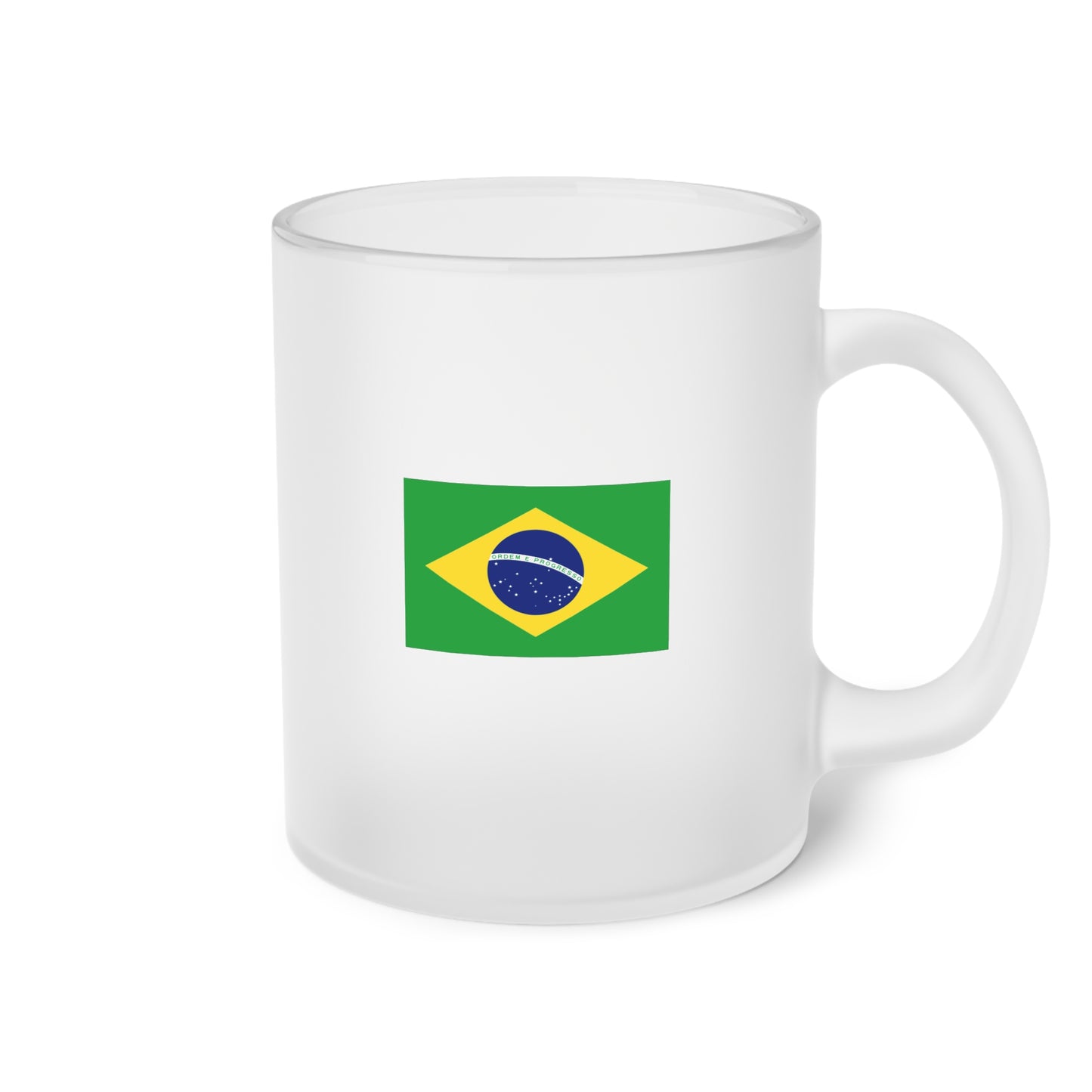 Brazilian Flag, Frosted Glass Mug