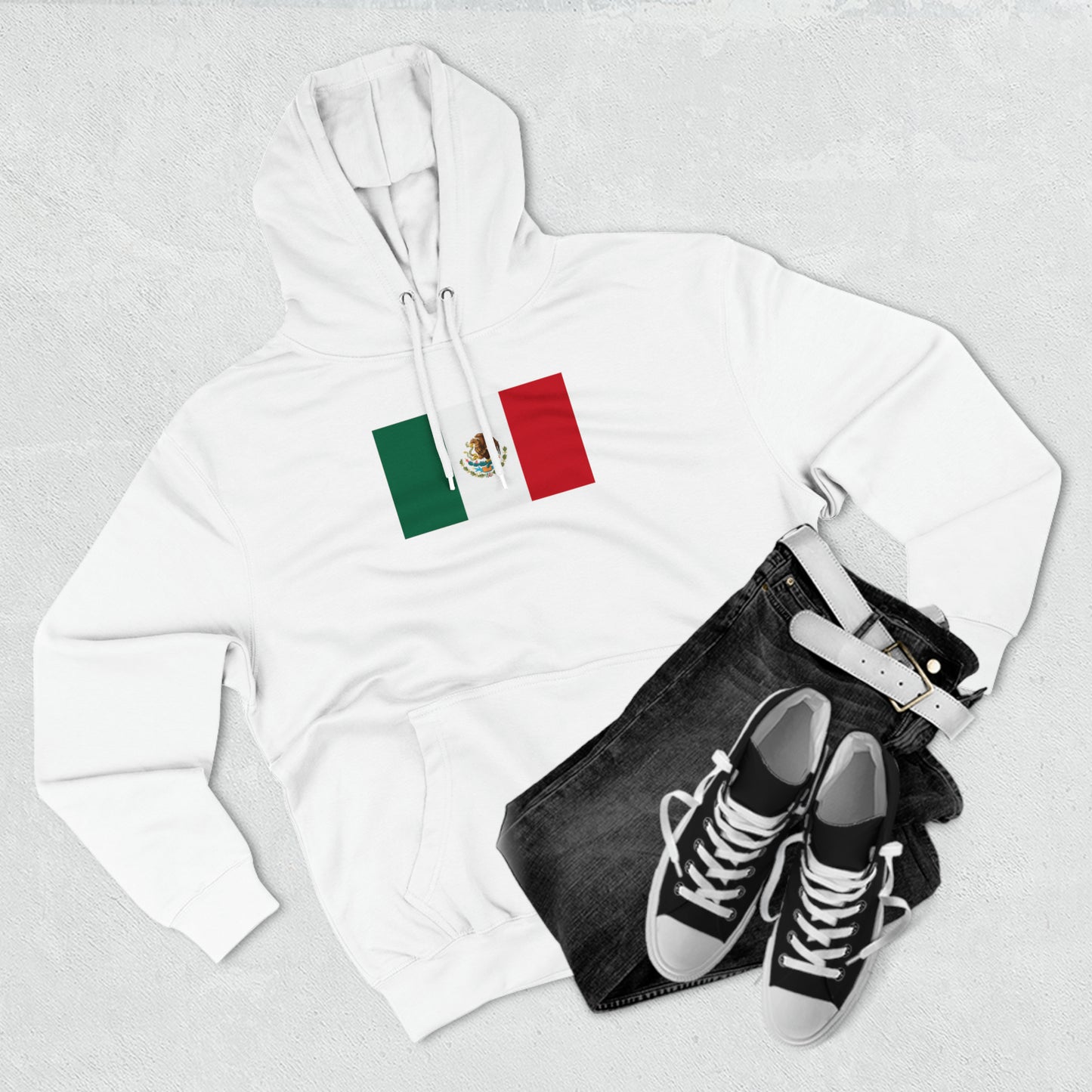 Mexican Flag, Unisex Premium Pullover Hoodie