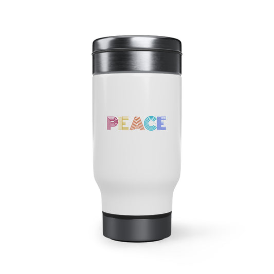 PEACE Stainless Steel Travel Mug with Handle, 14oz