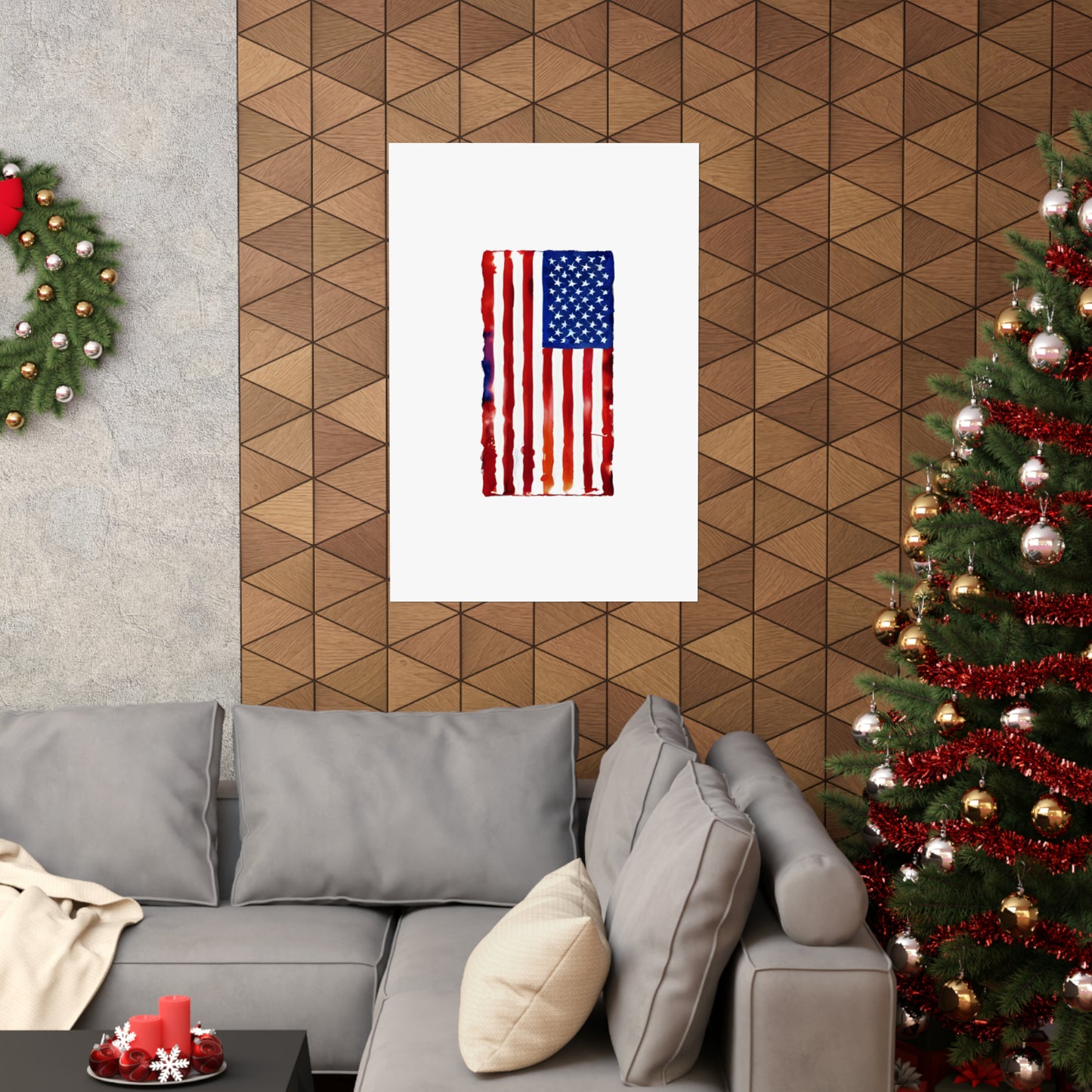 American Flag Watercolor, Premium Matte Vertical Posters