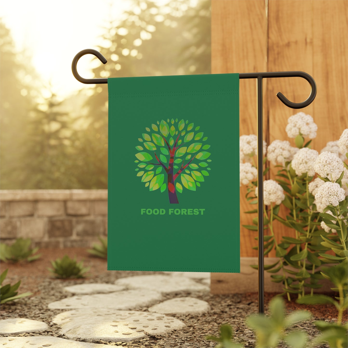 FOOD FOREST Garden & House Banner, Green