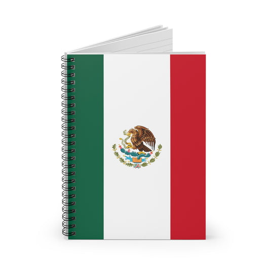 Mexican Flag, Spiral Notebook, Ruled Line