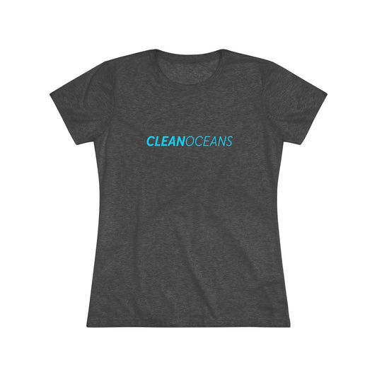Women's Triblend Tee, CleanOceans