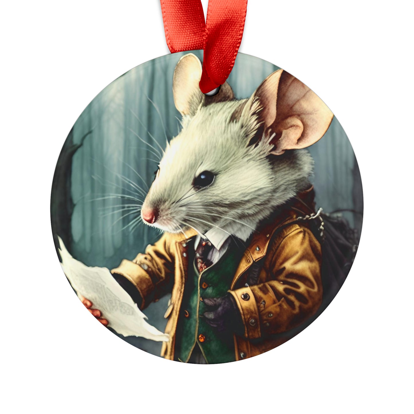 Mouse, Acrylic Ornament with Ribbon