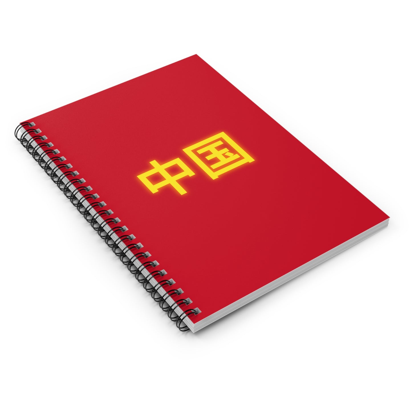 China Spiral Notebook, Ruled Line, Red Cover