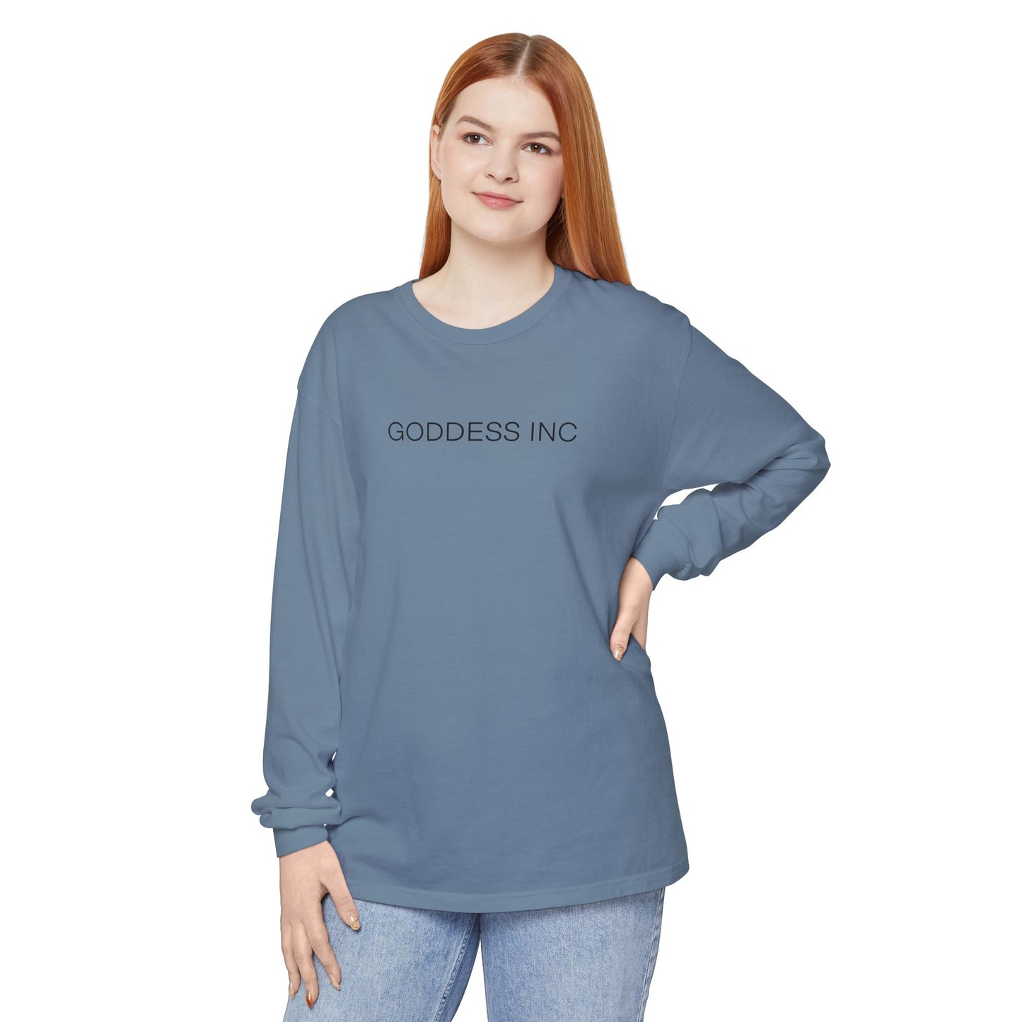GODDESS INC Garment-dyed Long Sleeve T-Shirt