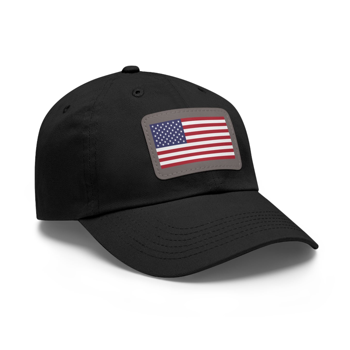 American Flag, Dad Hat with Leather Patch