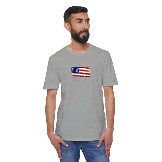 American Flag Watercolor, Unisex District® Re-Tee®