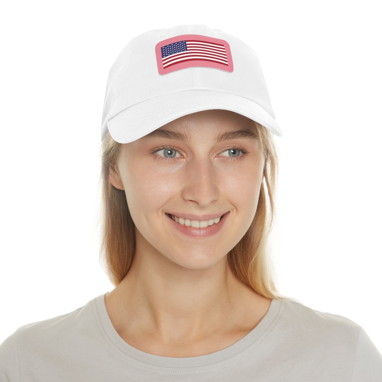 American Flag, Dad Hat with Leather Patch