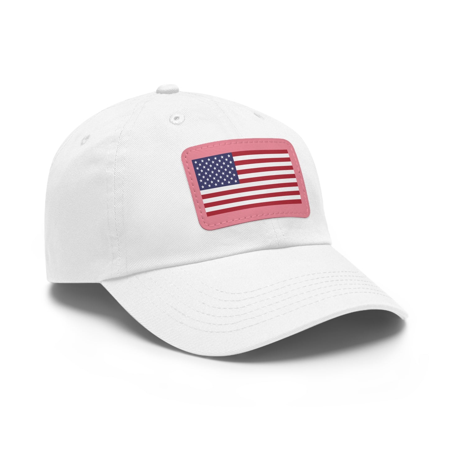 American Flag, Dad Hat with Leather Patch