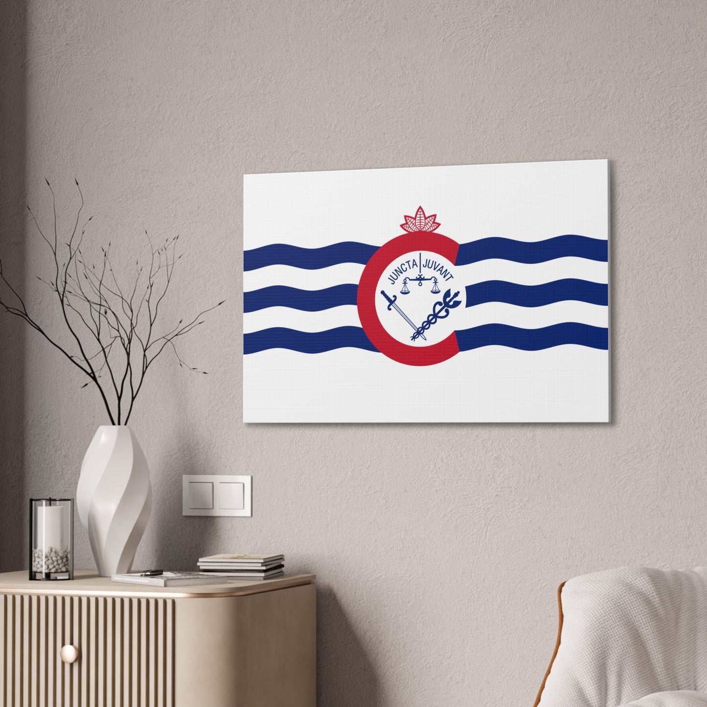 Cincinnati Flag, Canvas Stretched, 0.75"