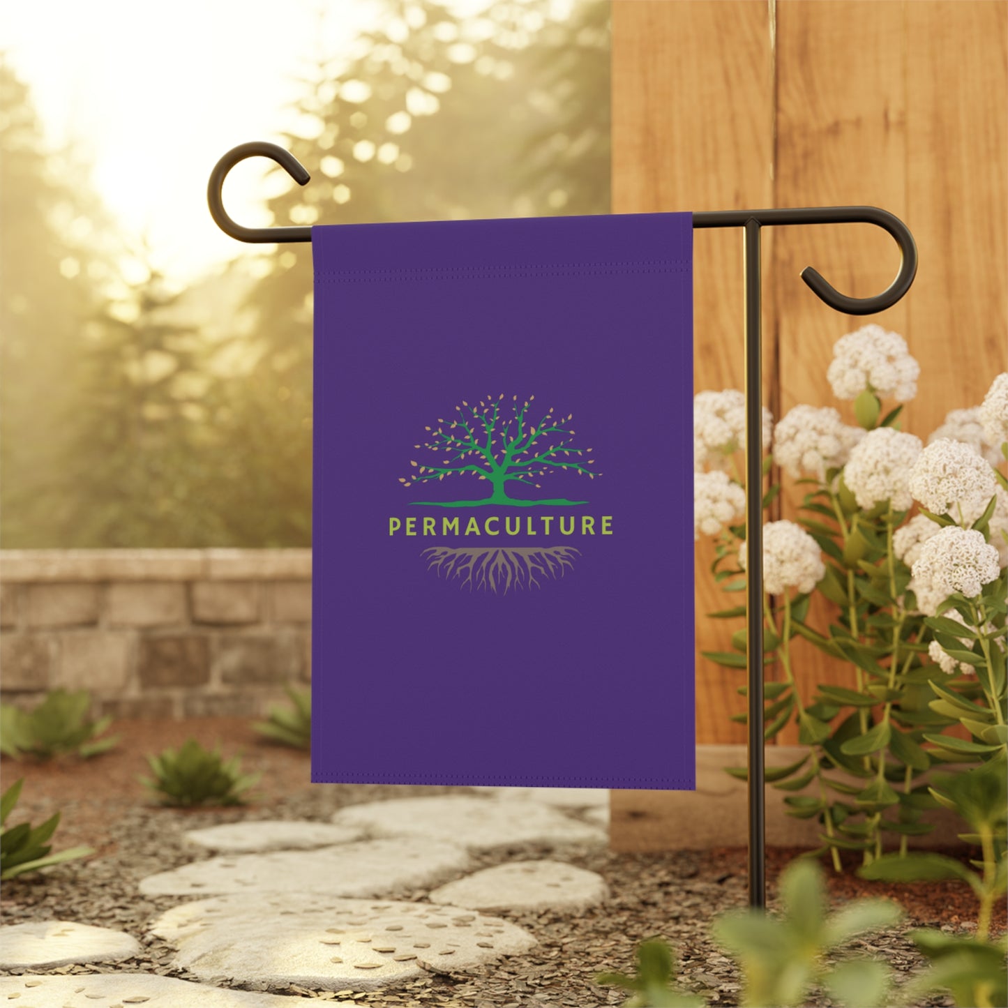 Permaculture, Garden & House Banner, Purple
