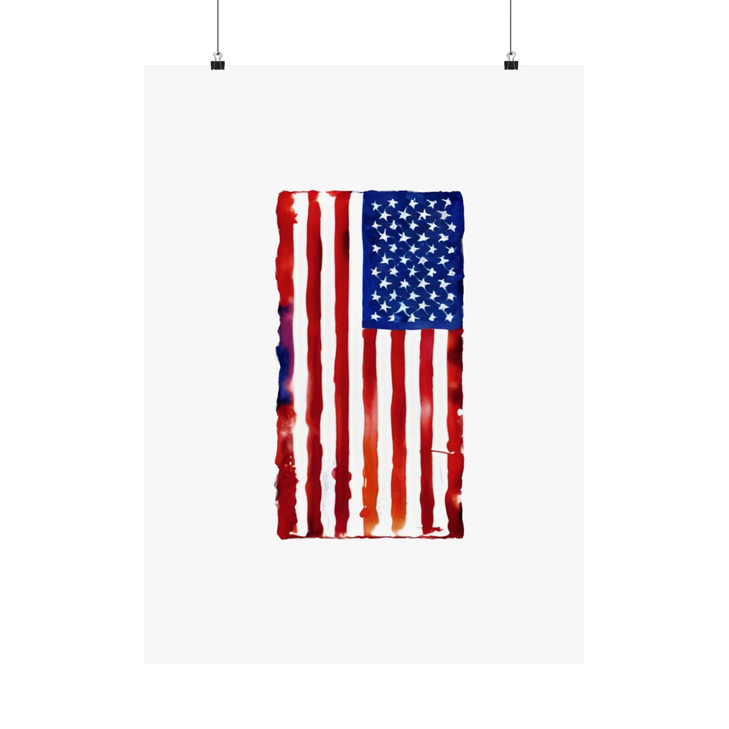 American Flag Watercolor, Premium Matte Vertical Posters