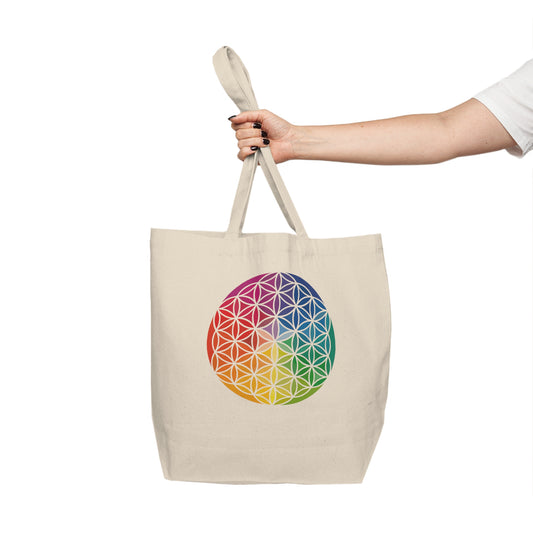 Flower of Life, Canvas Shopping Tote, Sacred Geometry