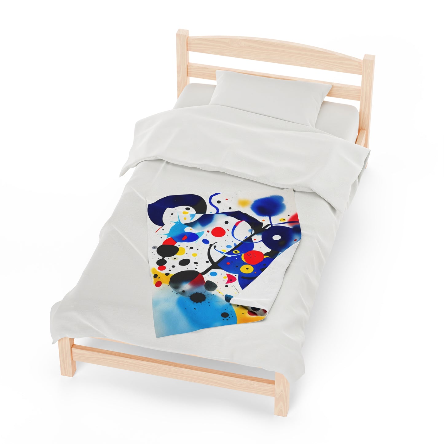 Abstract Velveteen Plush Blanket, Inspired by Miro