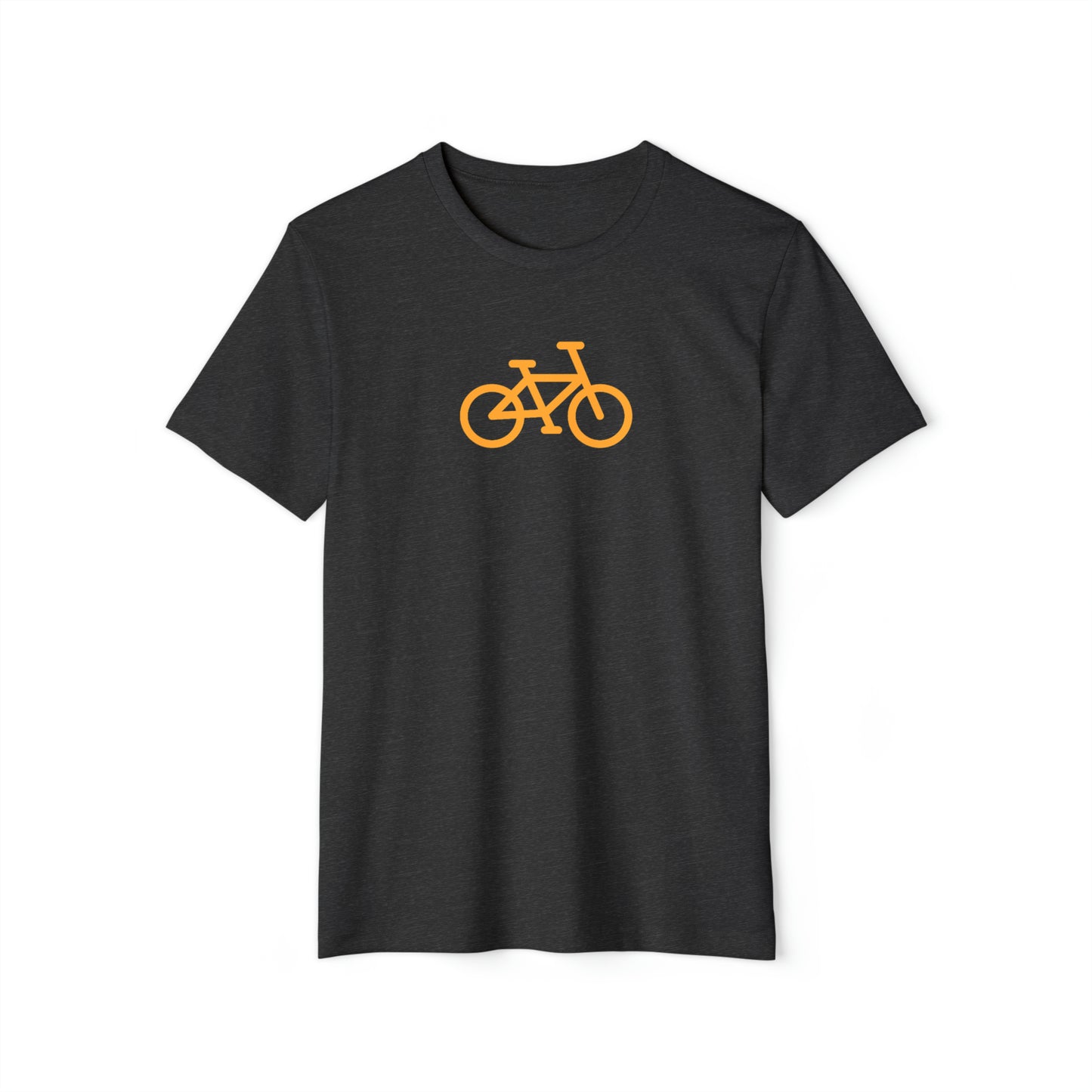 BIKE, Unisex Recycled Organic T-Shirt, Orange Print