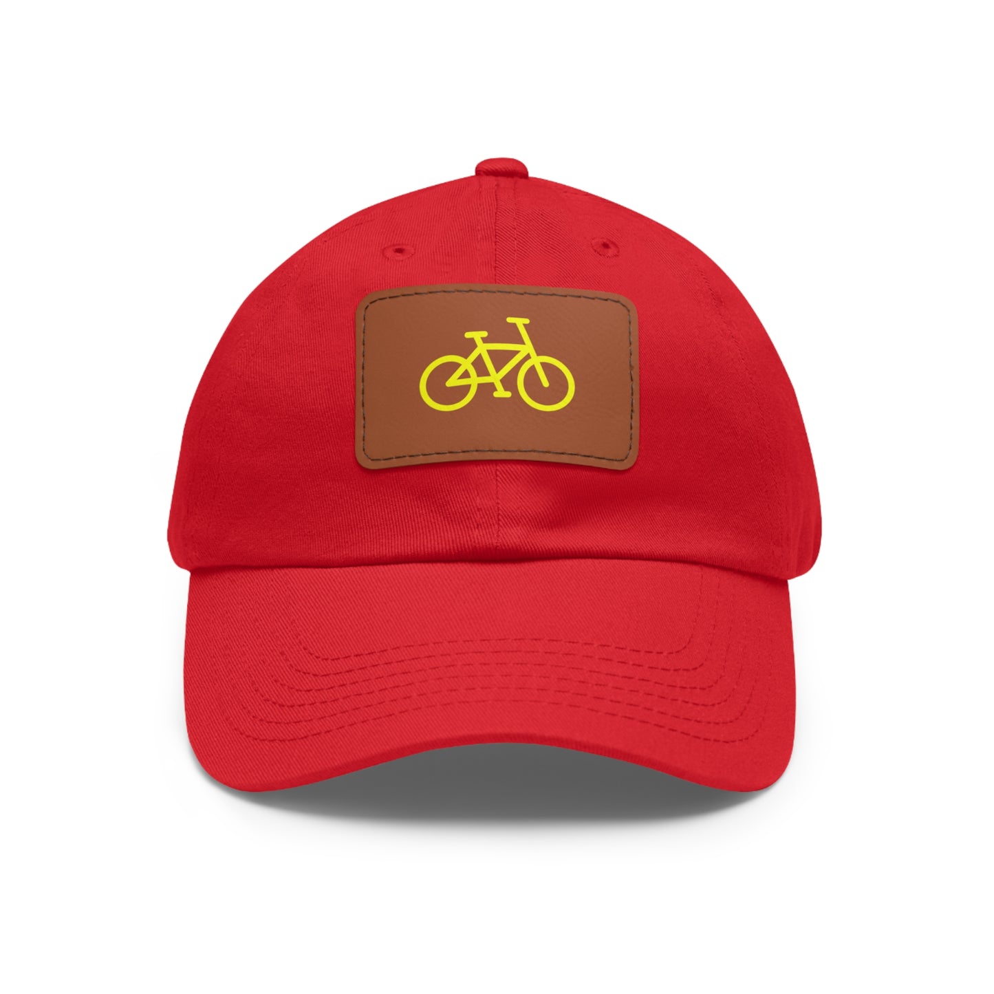 BIKE, Dad Hat with Leather Patch (Rectangle)