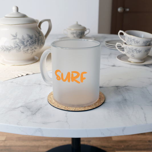 SURF Frosted Glass Mug, Orange