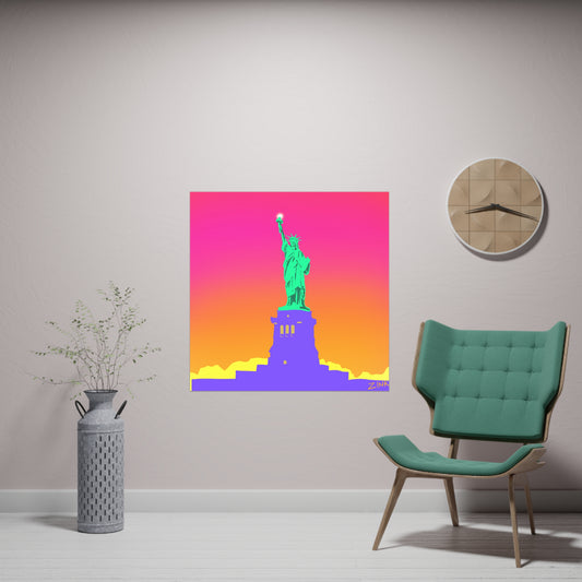 Statue of Liberty Pop Art, Matte Square Poster