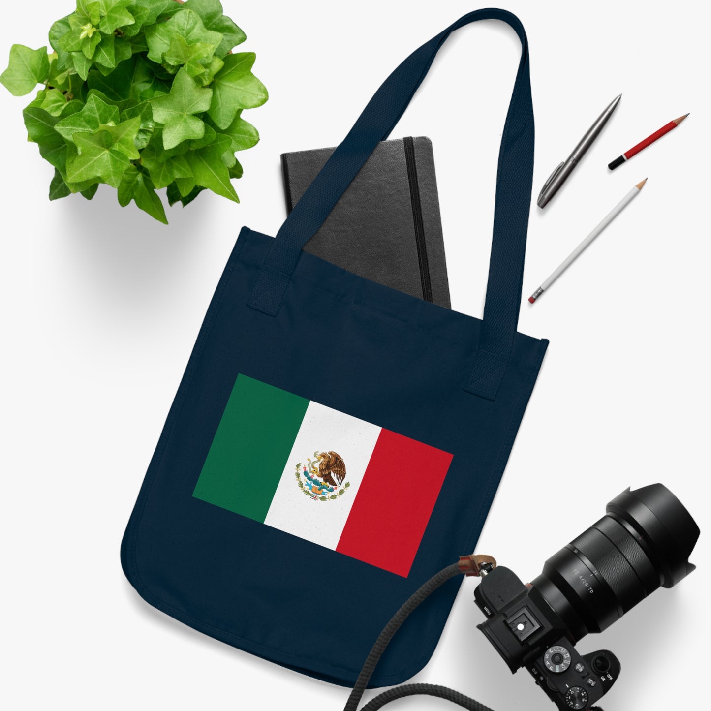 Mexican Flag, Organic Canvas Tote Bag