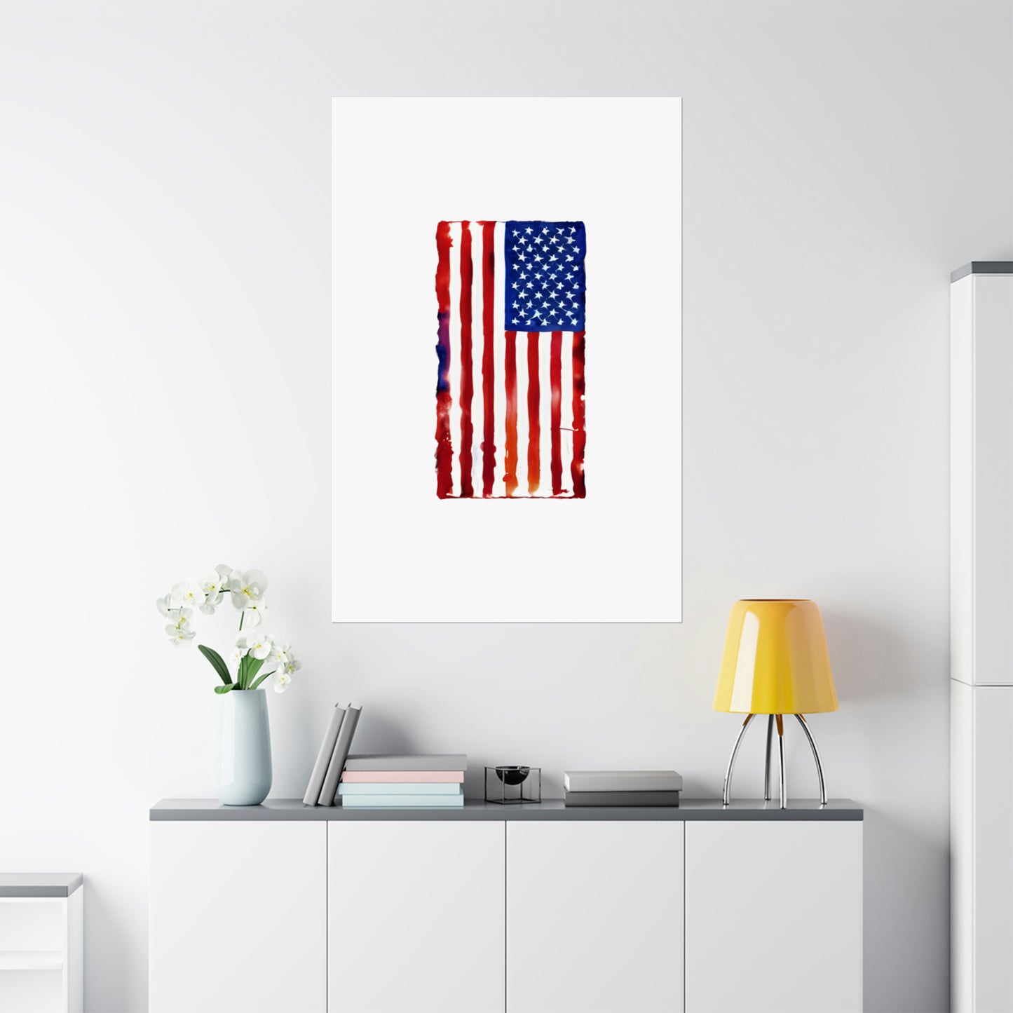 American Flag Watercolor, Premium Matte Vertical Posters