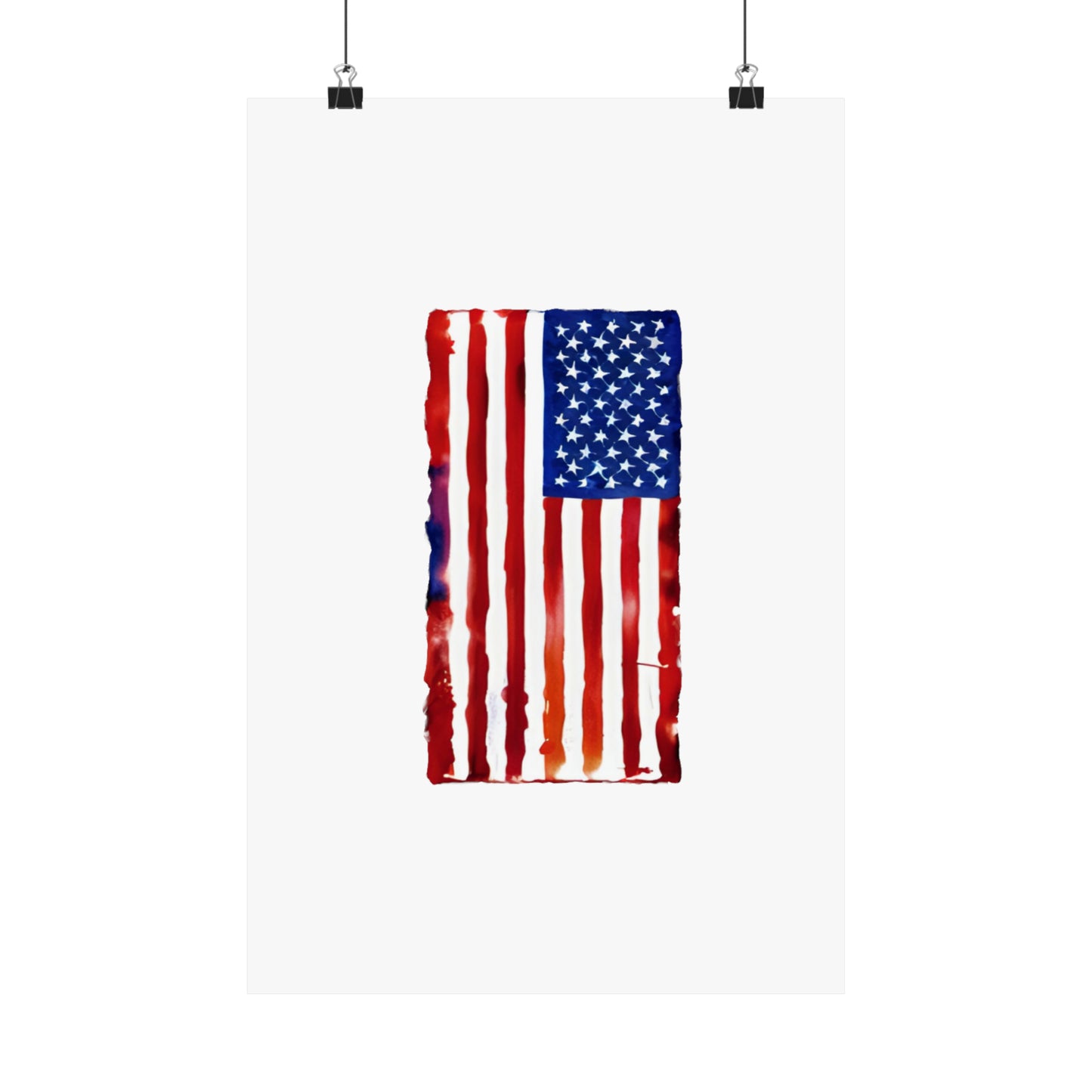 American Flag Watercolor, Premium Matte Vertical Posters