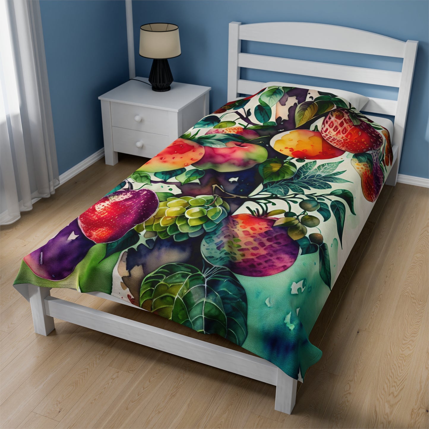Fruit Garden watercolor, Velveteen Plush Blanket