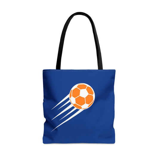 SOCCER Tote Bag, Blue and Orange