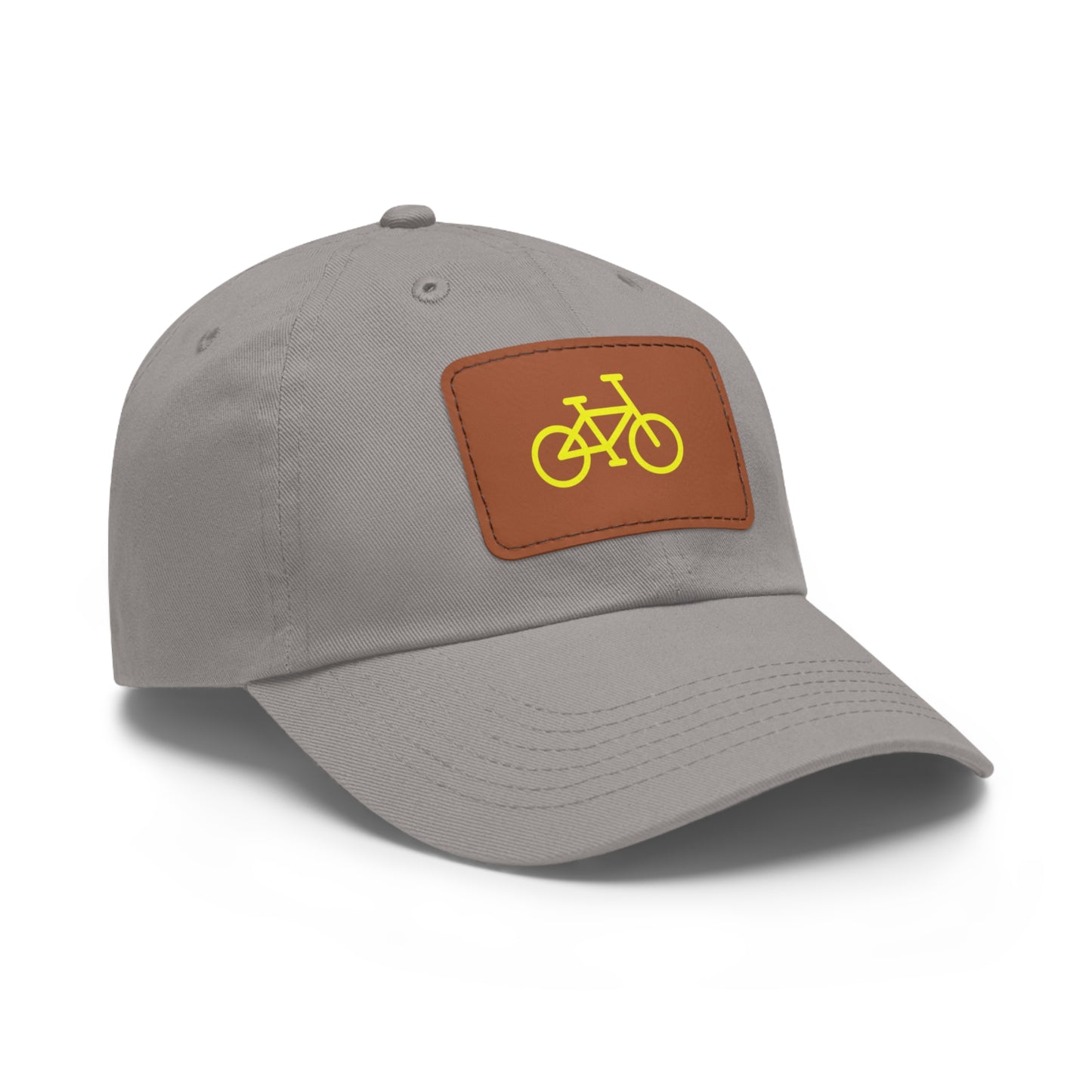 BIKE, Dad Hat with Leather Patch (Rectangle)