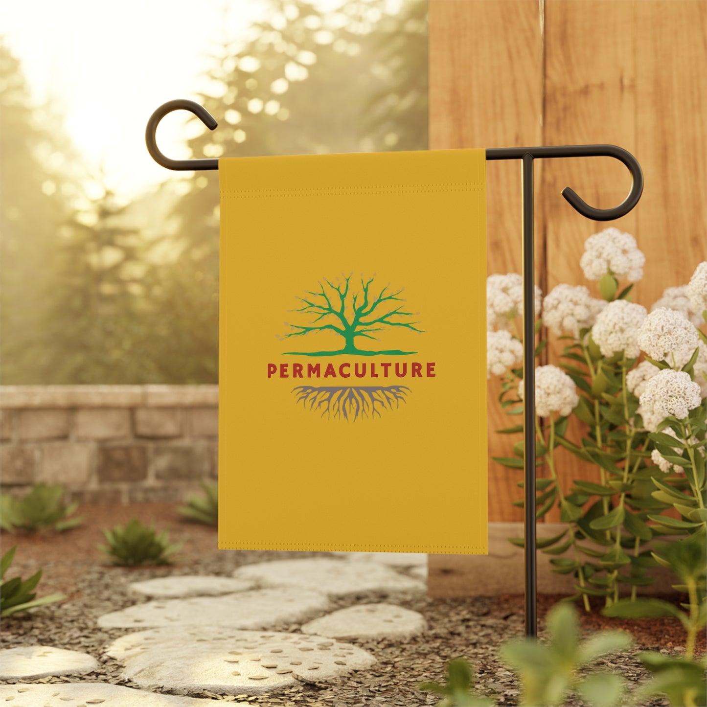 PERMACULTURE Garden & House Banner, Gold
