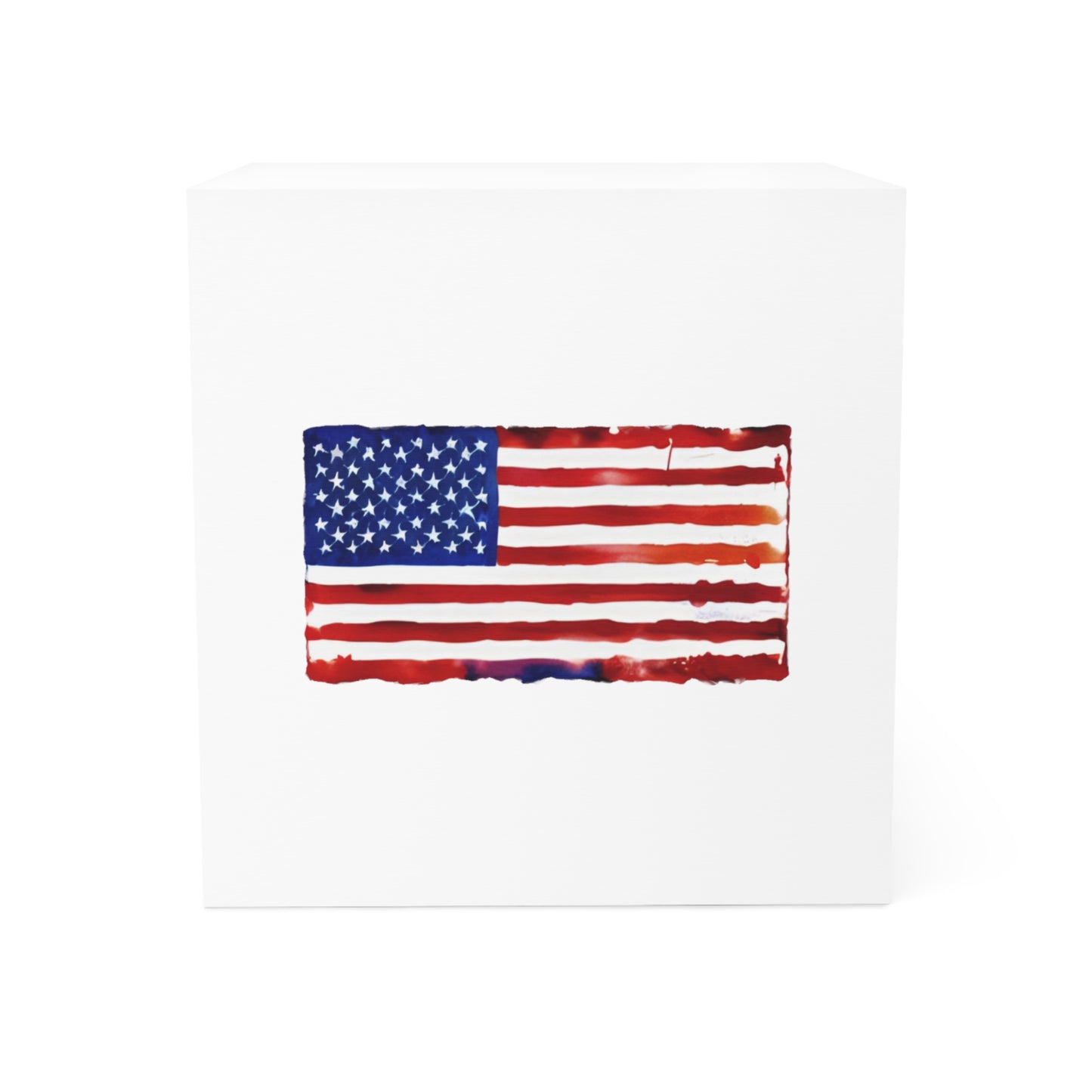 American Flag Watercolor Note Cube