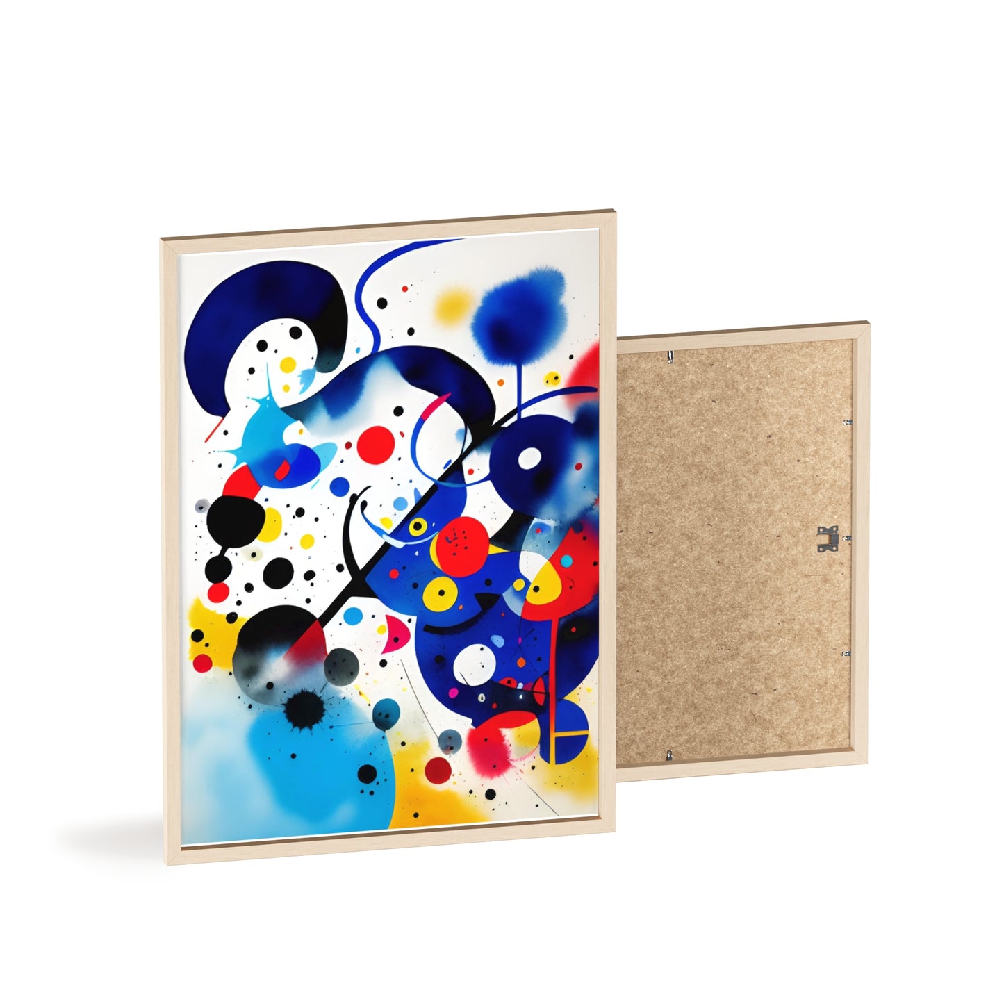 Poster with Wooden Frame, Inspired by Miro