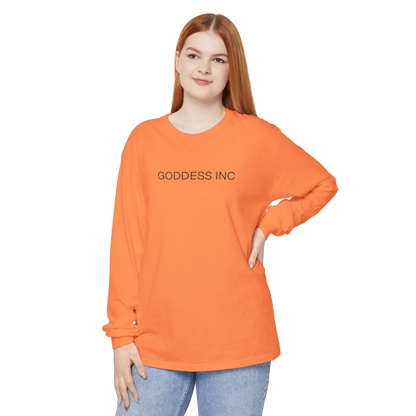 GODDESS INC Garment-dyed Long Sleeve T-Shirt