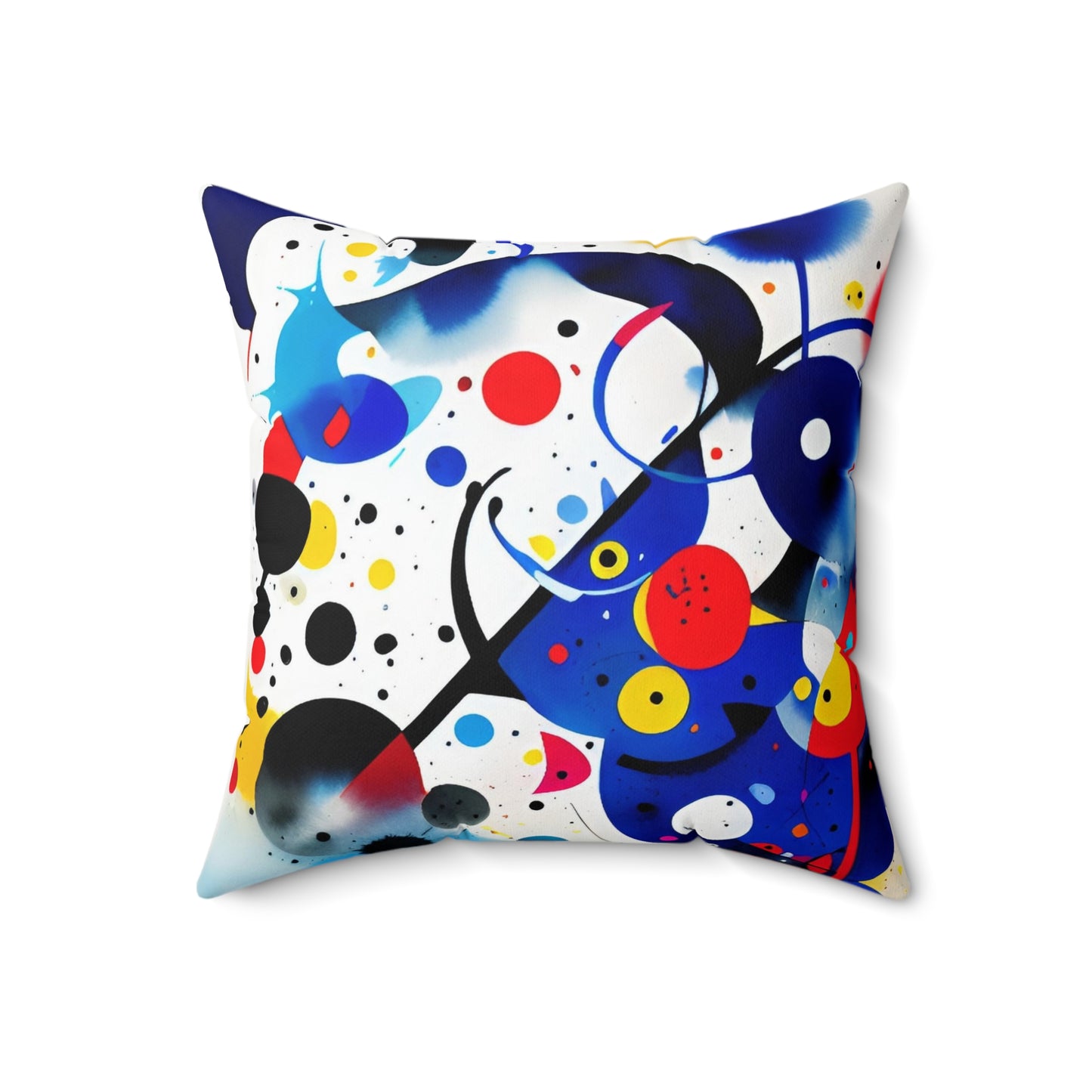 Spun Polyester Square Pillow, Inspired by Miro