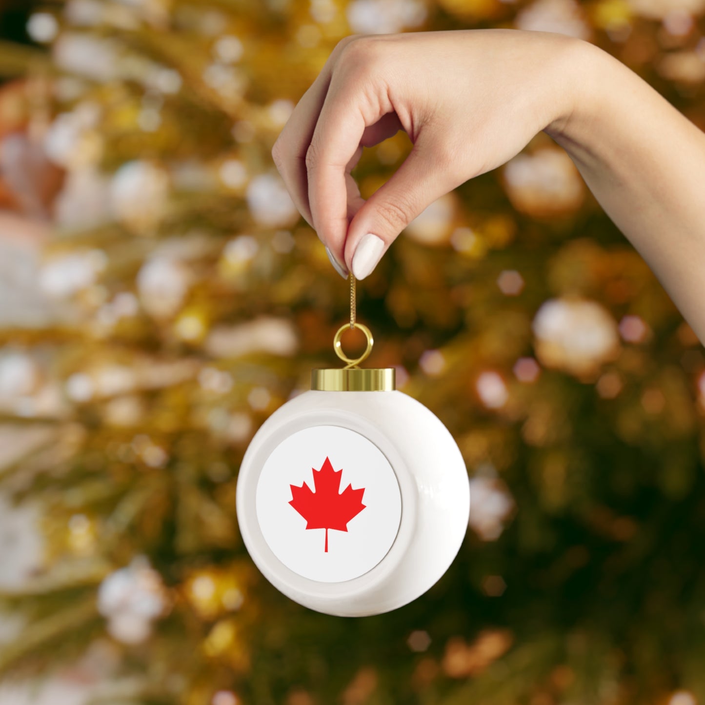 Canadian Maple Leaf, Christmas Ball Ornament