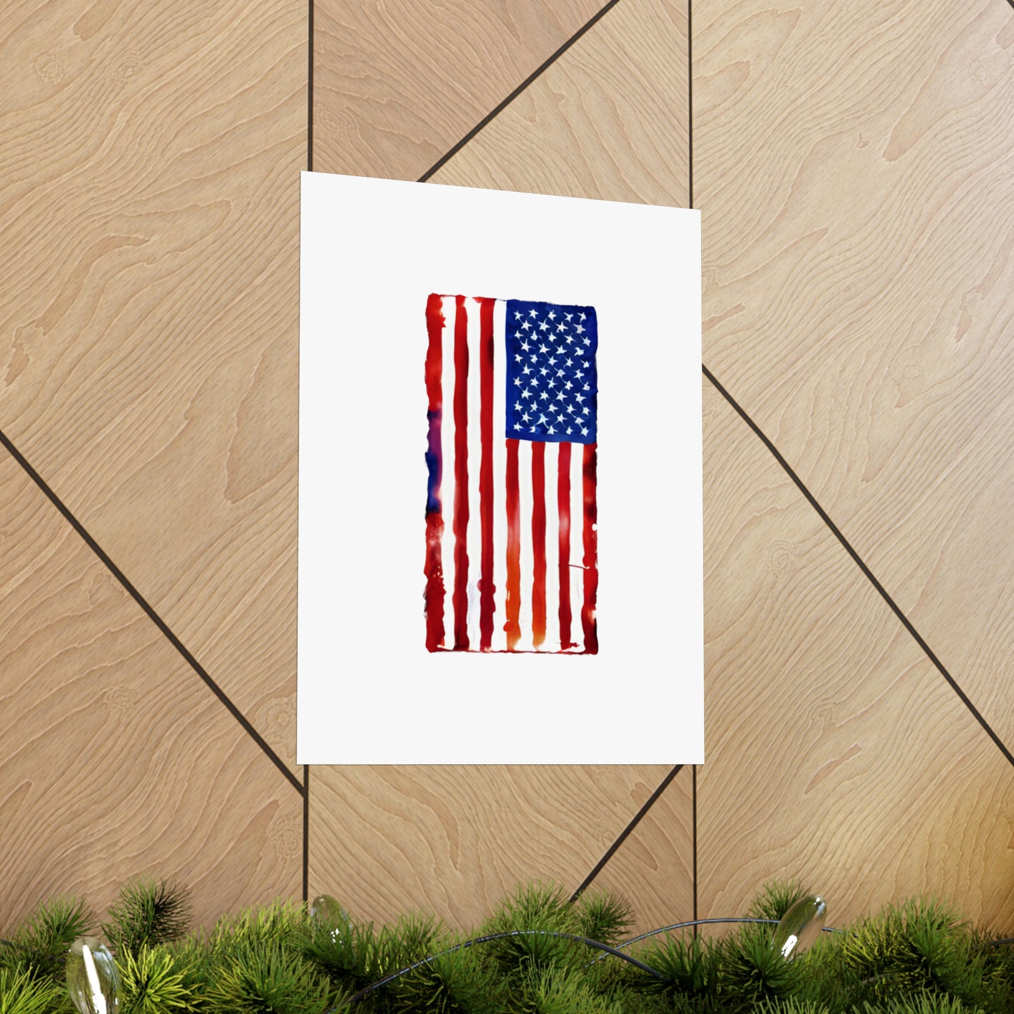 American Flag Watercolor, Premium Matte Vertical Posters