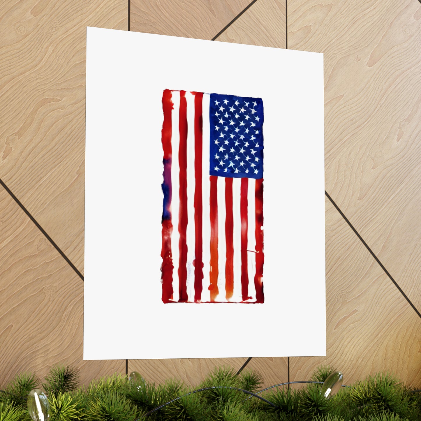 American Flag Watercolor, Premium Matte Vertical Posters