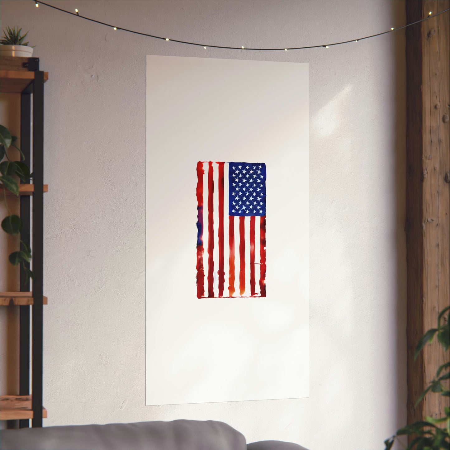 American Flag Watercolor, Premium Matte Vertical Posters