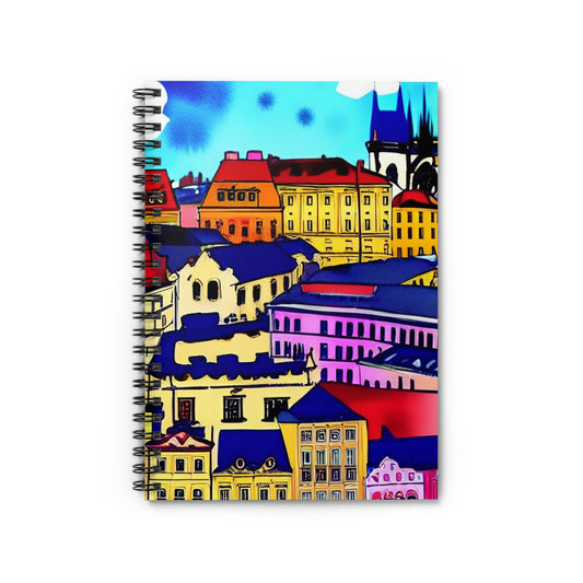 Urban City Illustration, Spiral Notebook, Ruled Line