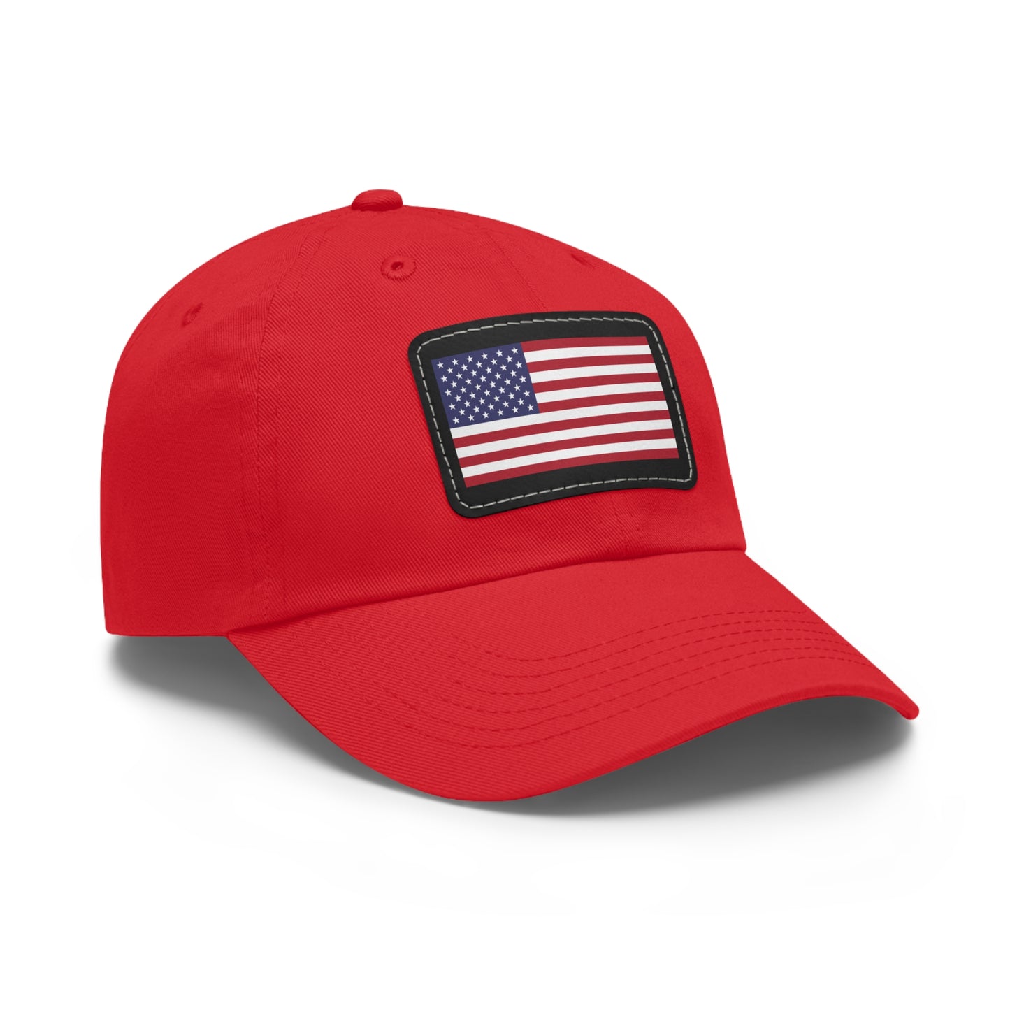 American Flag, Dad Hat with Leather Patch