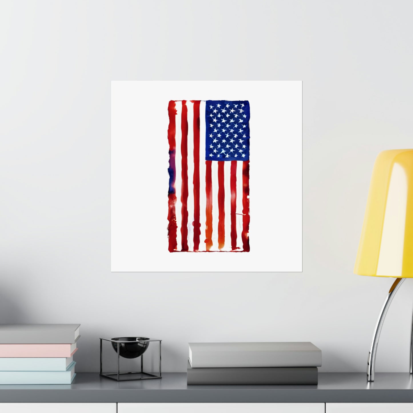 American Flag Watercolor, Premium Matte Vertical Posters