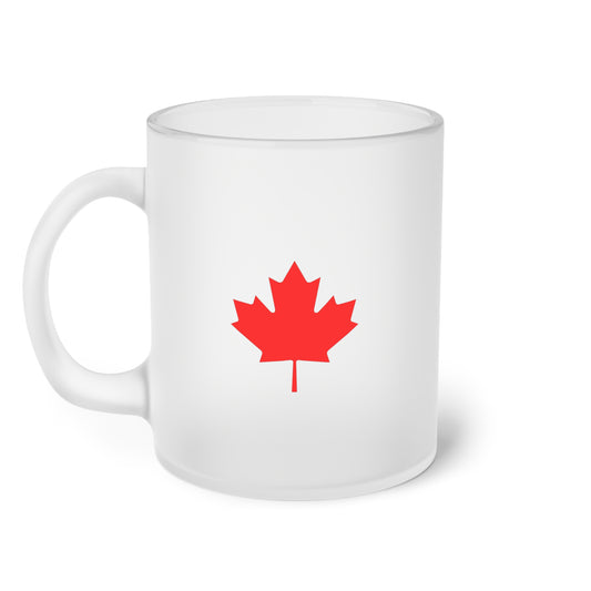 Canadian Maple Leaf, Frosted Glass Mug