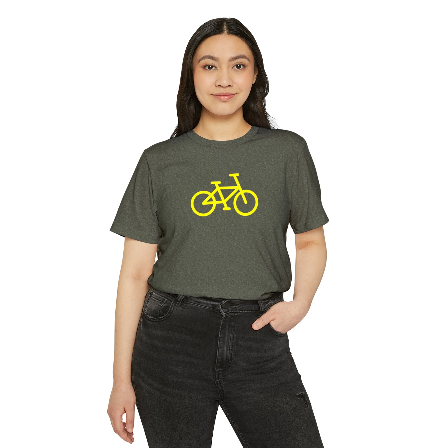 BIKE Unisex Recycled Organic T-Shirt, Gold Print