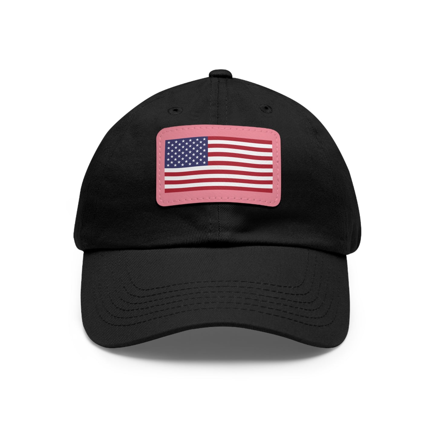 American Flag, Dad Hat with Leather Patch