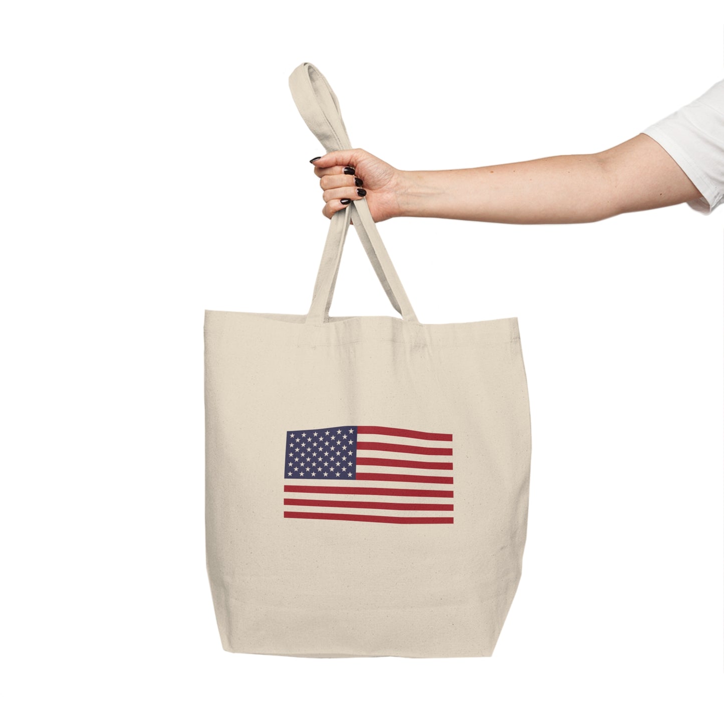 American Flag Canvas Shopping Tote