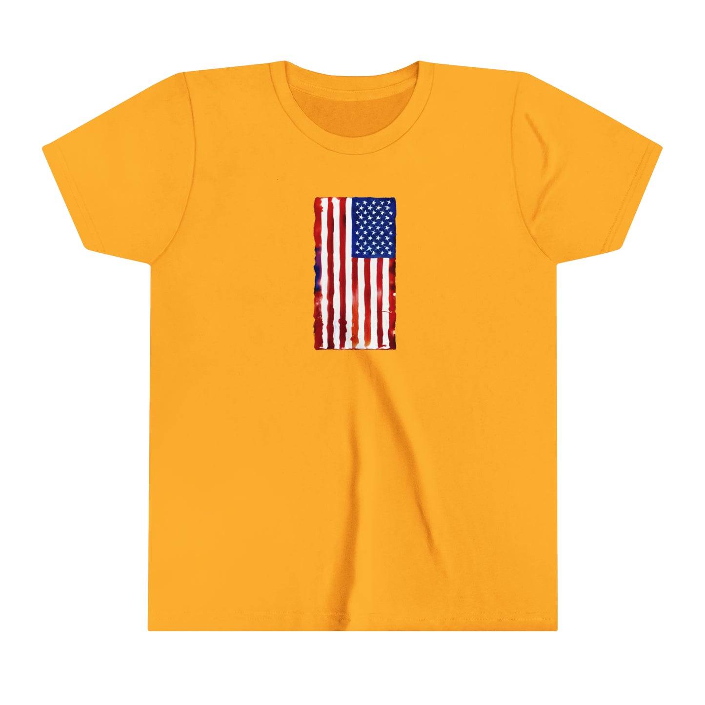 American Flag Watercolor Youth Short Sleeve Tee